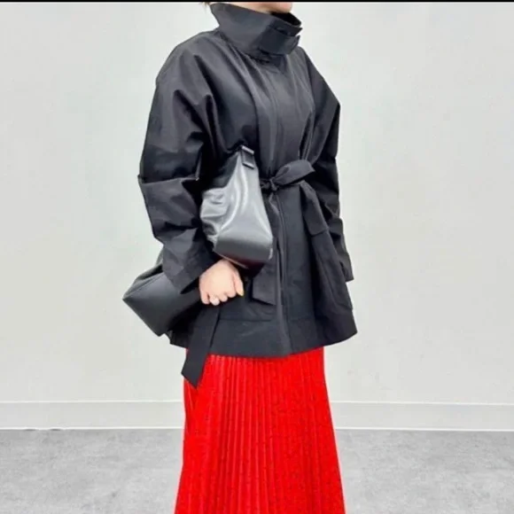 Uniqlo C Stand Collar trench cotton nylon black size XS rain minimal the row - Picture 5 of 17